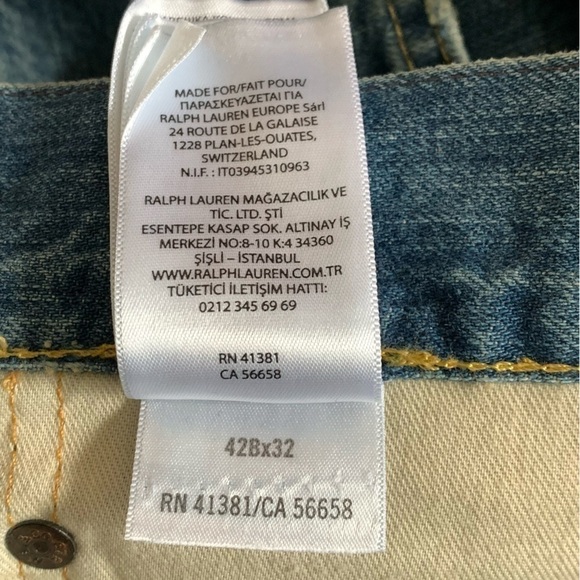 Polo Ralph Lauren Jeans Mens 42x32 Hampton Relaxed Straight Denim Pants - Picture 14 of 16